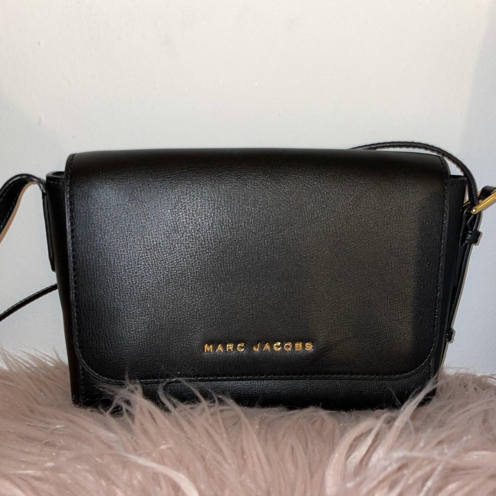 Marc Jacobs Black Crossbody with Gold Accents